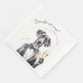 堂々たるグレートデーンの給仕人 水彩画 カスタマイズ可能 (コーナー)