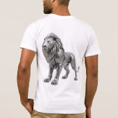 堂々たるケルト銀獅子　繊細なノットワークが施された装飾 Tシャツ (裏面)