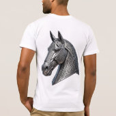 堂々たるケルト銀馬頭飾り・結び目模様 Tシャツ (裏面)
