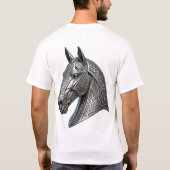 堂々たるケルト銀馬頭飾り・結び目模様 Tシャツ (裏面)