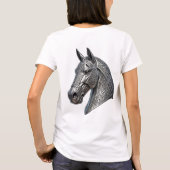 堂々たるケルト銀馬頭飾り・結び目模様 Tシャツ (裏面)