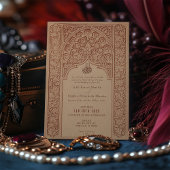 堂々たるシナモンライスのウェディング・イスラム・デザイン 招待状