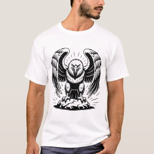 堂々たるハクトウワシの翼 Tシャツ (正面)