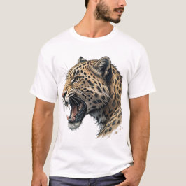堂々たるレオパードの肖像 グラフィックTシャツ メンズ Tシャツ