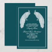堂々たる孔雀の結婚式招待状 招待状 (正面/裏面)