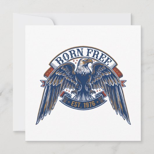 堂々たる鷲とBorn Freeのバナー、威厳ある鷲 招待状 (正面)