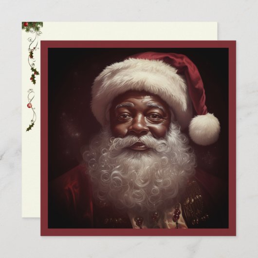 堂々たる黒いサンタ 白ひげサンタの帽子 シーズンカード (正面/裏面)