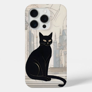 堂々たる黒猫デジタルアート iPhone 15 PROケース