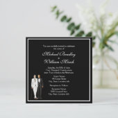 堂々とした白黒2つのグルームズ 招待状 (スタンド正面)