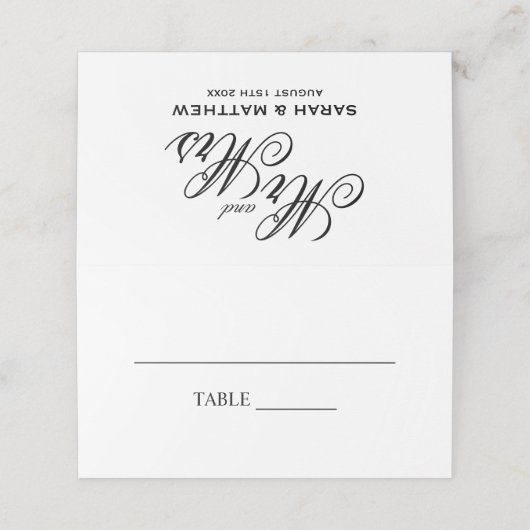 堂々とした脚本のタイポグラフィミセス結婚ズ プレイスカード (外部開封)