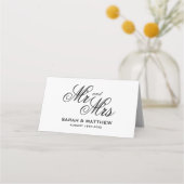 堂々とした脚本のタイポグラフィミセス結婚ズ プレイスカード (裏面)