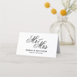 堂々とした脚本のタイポグラフィミセス結婚ズ プレイスカード