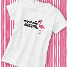 堂々と不器用なフラミンゴTシャツ