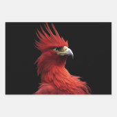 堂々と座する緋色の不死鳥 ラッピングペーパーシート (正面3)