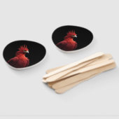 堂々と座る緋色の不死鳥 ハンドファン (組立なし)