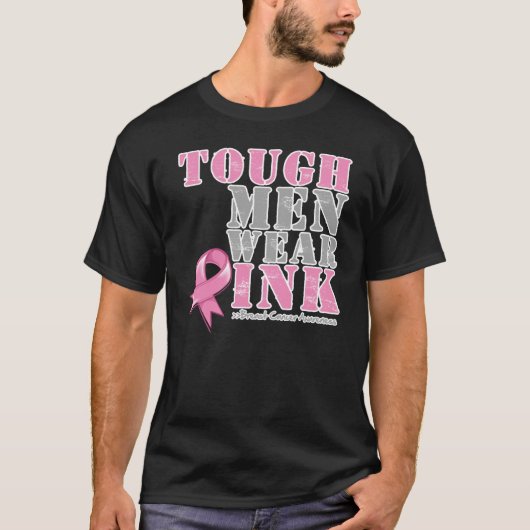 堅いメンズウェアのピンク Tシャツ (正面)