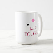 堅い困難な問題のかわいいおもしろいの説明的で強い引用文 コーヒーマグカップ (正面右)