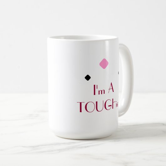 堅い困難な問題のかわいいおもしろいの説明的で強い引用文 コーヒーマグカップ (正面右)