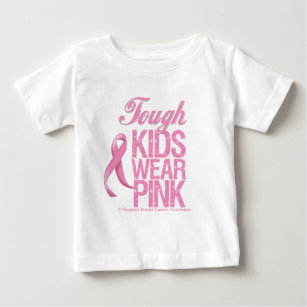 堅い子供はピンクのクールな乳癌を身に着けています ベビーTシャツ