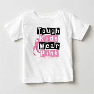 堅い子供は乳癌の認識度のためのピンクを身に着けています ベビーTシャツ