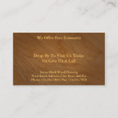 堅い木製のフロアーリングの販売の名刺 名刺 (裏面)