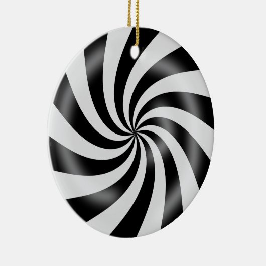 堅い白黒渦巻キャンデーのデザインのオーナメント セラミックオーナメント (右)