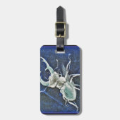 堅い競争の青いクワガタムシ ラゲッジタグ (正面縦)