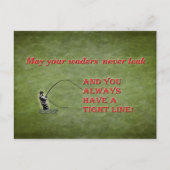 堅い行|のwaders |のはえの魚釣りの休日の願い シーズンポストカード (正面)