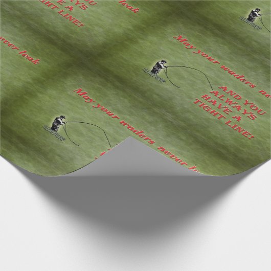 堅い行|のwaders |のはえの魚釣りの休日の願い ラッピングペーパー (角)