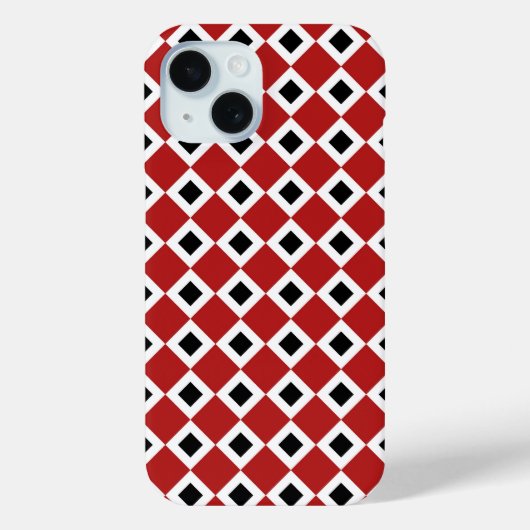 堅い赤く、白い、黒ダイヤパターンiPhone 6 Case-Mate iPhoneケース (裏面)