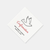 堅信礼のカスタマイズ鳩 赤 スタンダードカクテルナプキン (角)