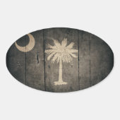 堅牢なウッドサウスカロライナ州旗 楕円形シール (正面)