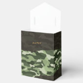 堅牢な緑の迷彩のパーソナライズされたお願いボックス フェイバーボックス (オープン)
