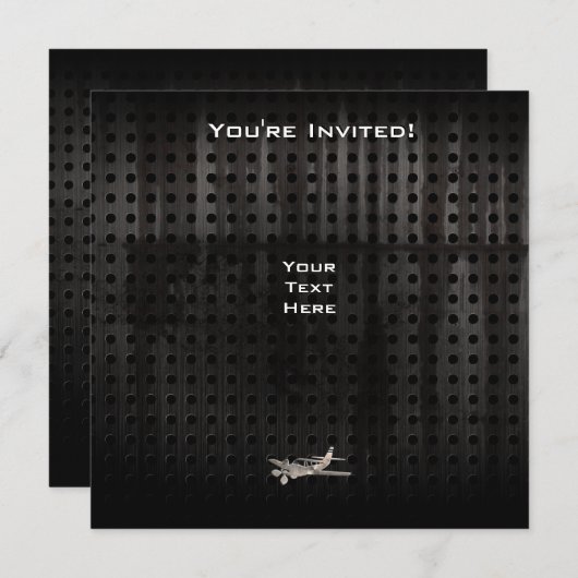堅牢な飛行機 招待状 (正面/裏面)