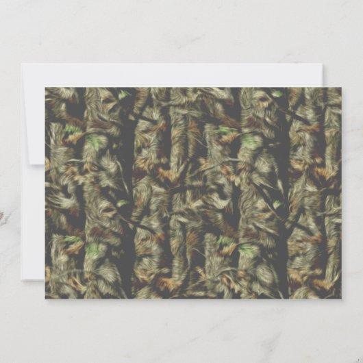 堅牢迷彩柄アダルト魚釣り誕生日招待状 招待状 (裏面)