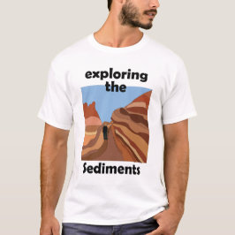 堆積岩 堆積物を探求するハイカー Tシャツ
