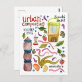 堆肥化水彩アートハンドレットエコリサイクル ポストカード (正面/裏面)