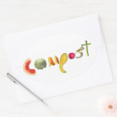 堆肥貼りステッカー 楕円形シール (封筒)