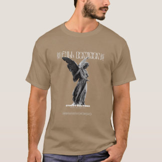 堕ちた支配 ゴシックエンジェル像 ダークラグジュアリー Tシャツ