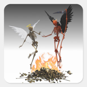 堕天使の悪魔と悪魔のハロウィン スクエアシール