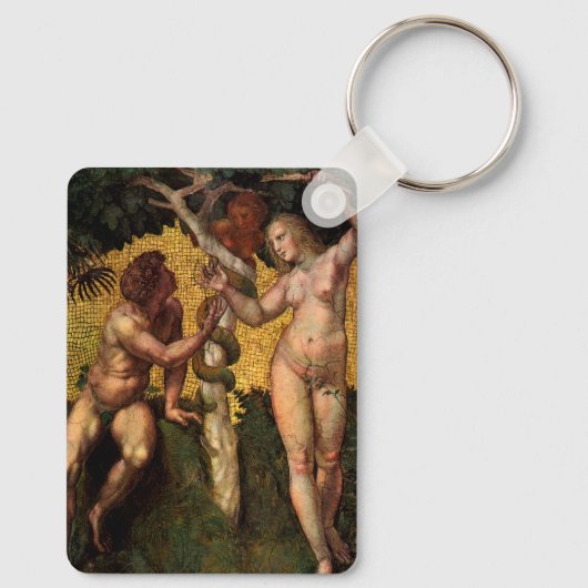 『堕落』 - ラファエロ・サンジオによるアダムとエヴァ キーホルダー (裏面)