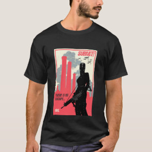 堤出して下さい! ポスター芸術-暗いワイシャツ Tシャツ