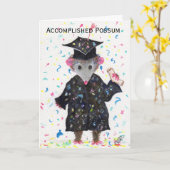 堪能なふくろねずみの卒業カード、ふくろねずみの芸術 カード (黄色い花)