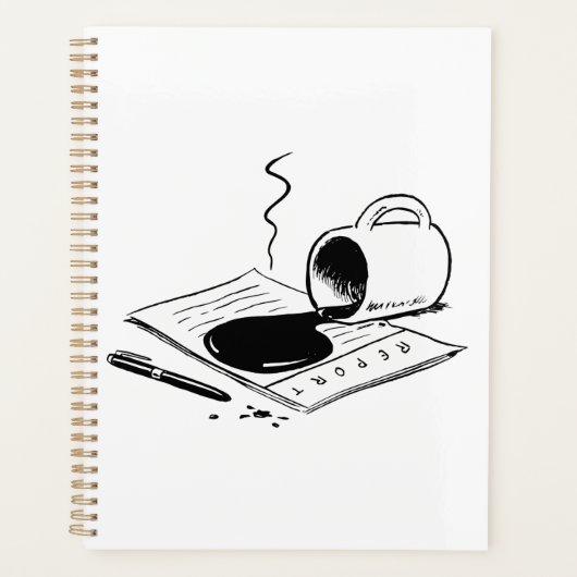 報告書にこぼしたコーヒー オフィスのおかしな出来事 プランナー手帳 (正面)
