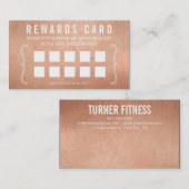 報奨パンチカードシンプルトレンディーミニマルバラ金ゴールド ロイヤリティカード (正面/裏面)