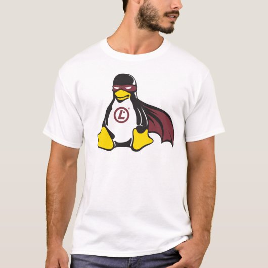 報復者のペンギンのLinuxのプロフェッショナルのTシャツ Tシャツ (正面)