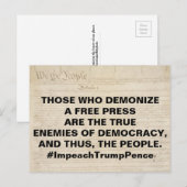 報道の自由を奪う真の敵を悪魔化する ポストカード (正面/裏面)
