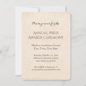 報道の自由 – 修正第1条文字 招待状 (裏面)