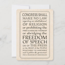 報道の自由 – 修正第1条文字 招待状