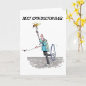 報道対策アドバイザーの漫画の挨拶状 カード (黄色い花)